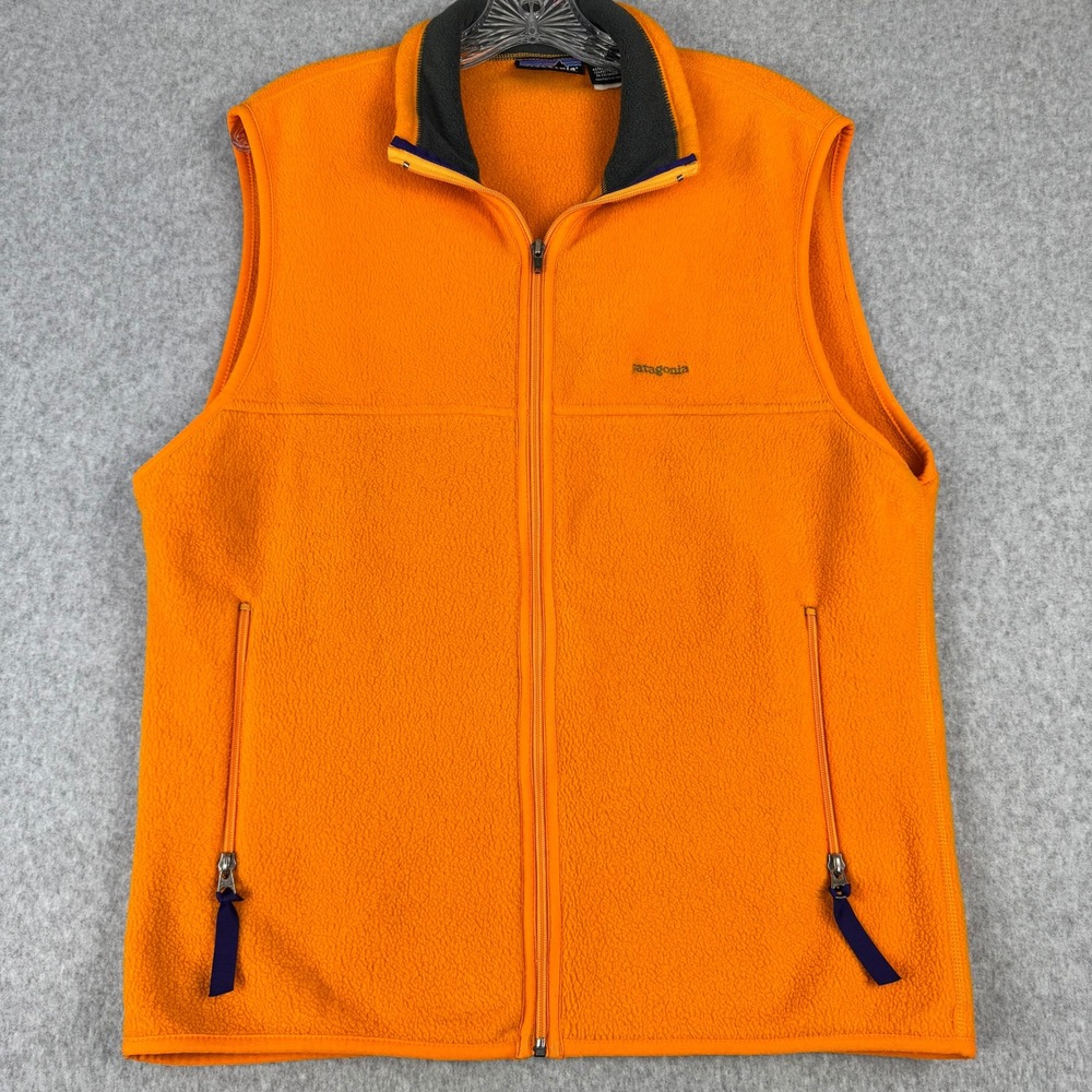 Vintage 1999 Patagonia Synchilla Fleece Vest Mens M Mango Orange Gorpcore 25182